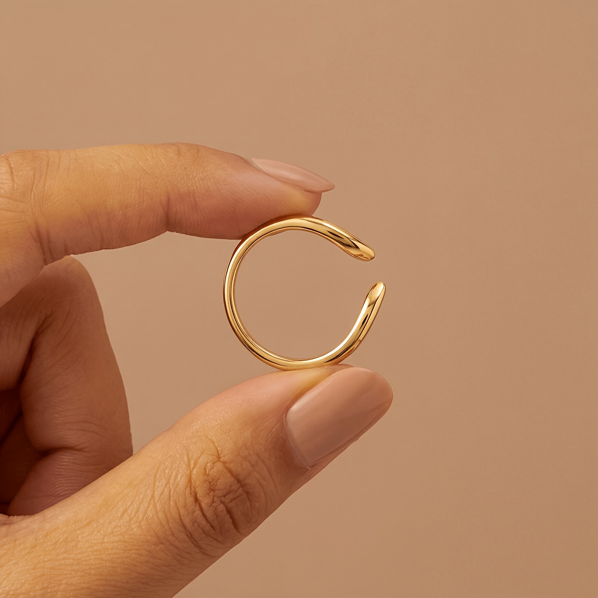 Smooth Arc Opening Design Women's Ring, Versatile